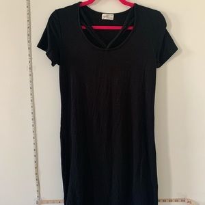 Black Very Long T-shirt/Dress with cutout on chest